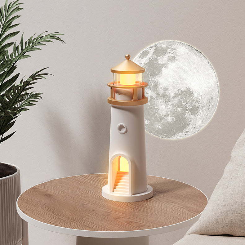 Hjemix | Lighthouse Høyttaler Bluetooth Lampe Måneskinn Miljøbelysning Beste Gave