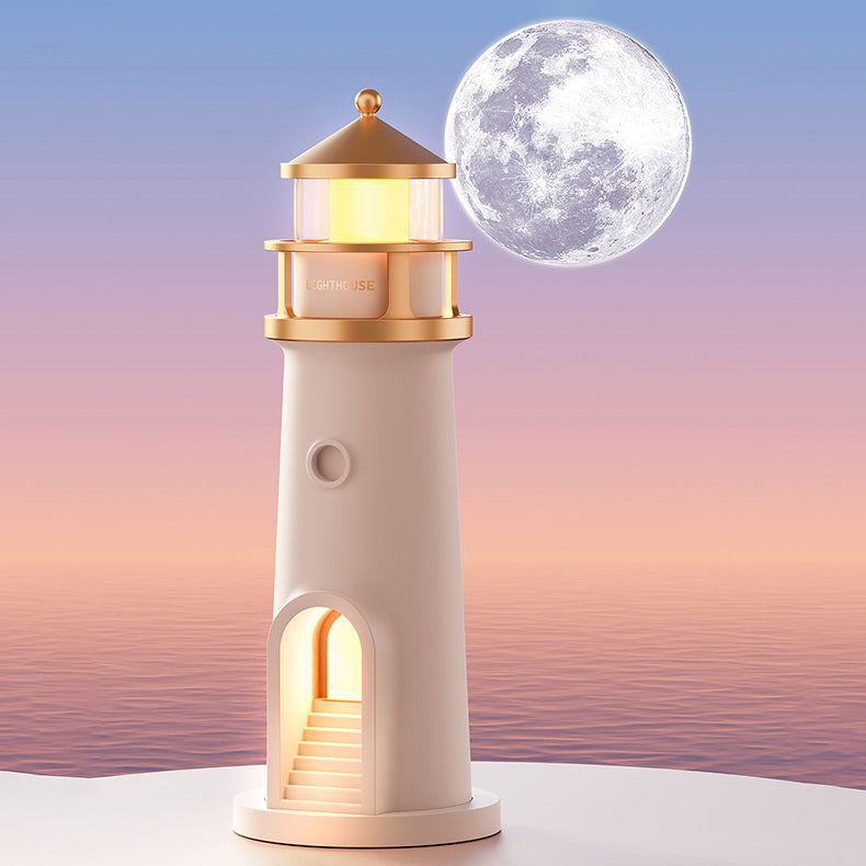 Hjemix | Lighthouse Høyttaler Bluetooth Lampe Måneskinn Miljøbelysning Beste Gave