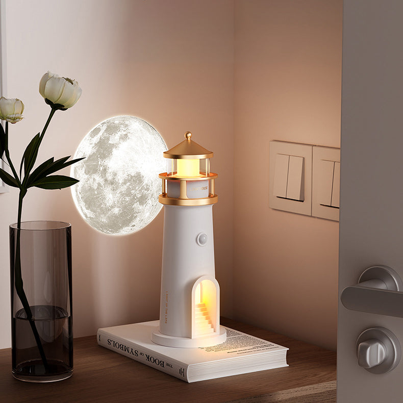Hjemix | Lighthouse Høyttaler Bluetooth Lampe Måneskinn Miljøbelysning Beste Gave