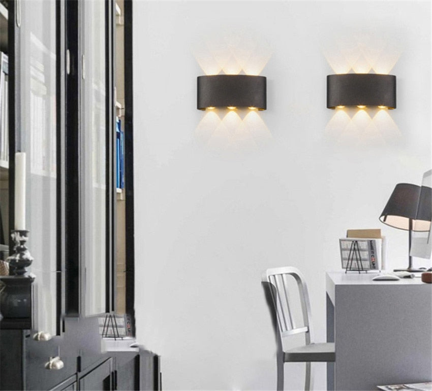 Hjemix | Moderne vanntett LED vegglampe for innendørs og utendørs bruk | Stilig og energieffektiv belysning