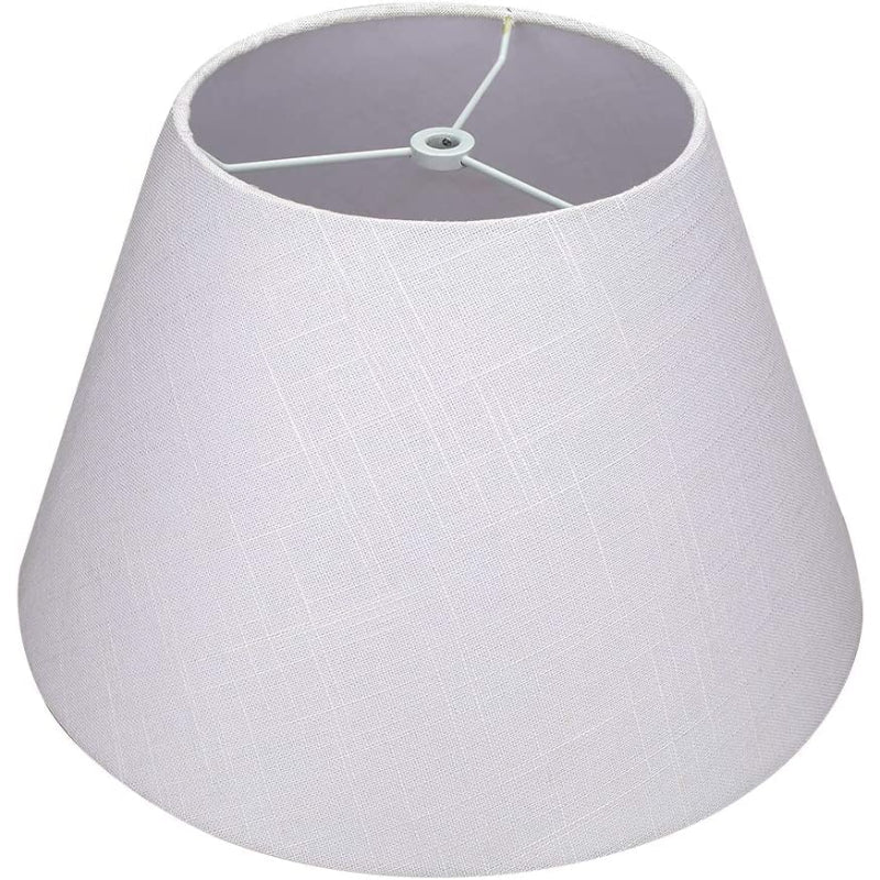 Hjemix | Medium lampeskjerm, fat stoff lampeskjerm for bordlampe og gulvlampe, 7x13x7.8 tommer, naturlig ventilert lin, håndlaget, edderkopp (hvit)