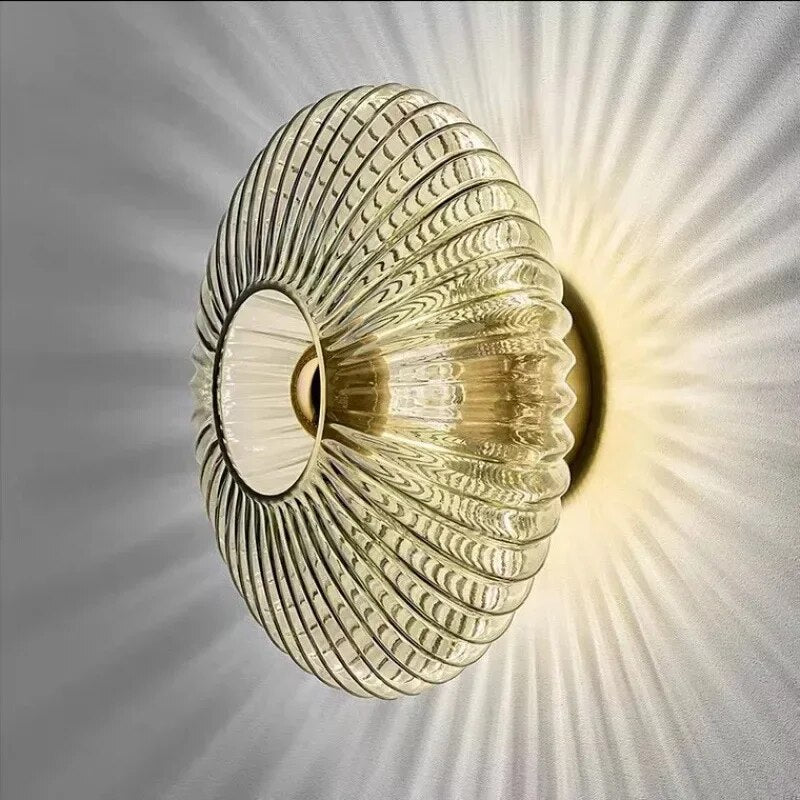 Hjemix | NimbusFlux - Glassvegglampe med bølgete lys