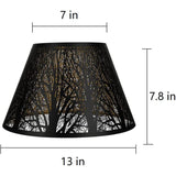 Hjemix | Medium lampeskjerm, fat stoff lampeskjerm for bordlampe og gulvlampe, 7x13x7.8 tommer, naturlig ventilert lin, håndlaget, edderkopp (hvit)