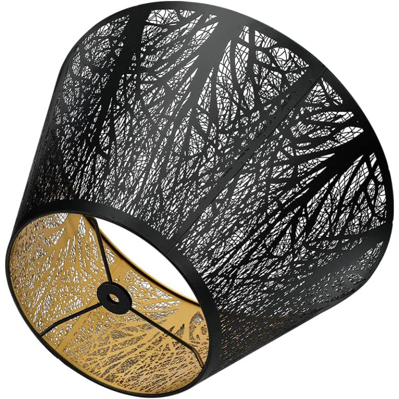 Hjemix | Medium lampeskjerm, fat stoff lampeskjerm for bordlampe og gulvlampe, 7x13x7.8 tommer, naturlig ventilert lin, håndlaget, edderkopp (hvit)