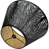 Hjemix | Medium lampeskjerm, fat stoff lampeskjerm for bordlampe og gulvlampe, 7x13x7.8 tommer, naturlig ventilert lin, håndlaget, edderkopp (hvit)