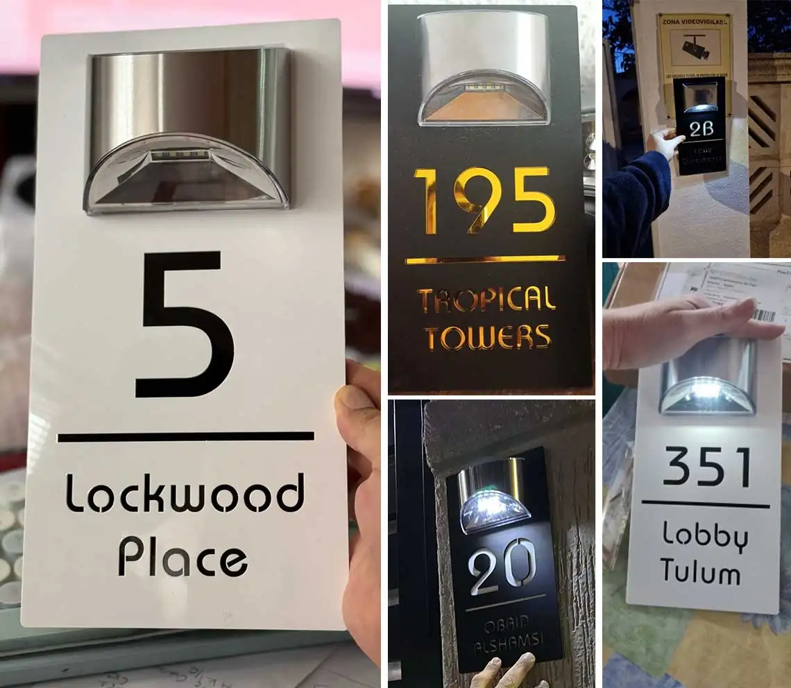 Personliggjorte Solar LED Lys Husnummer Skilt