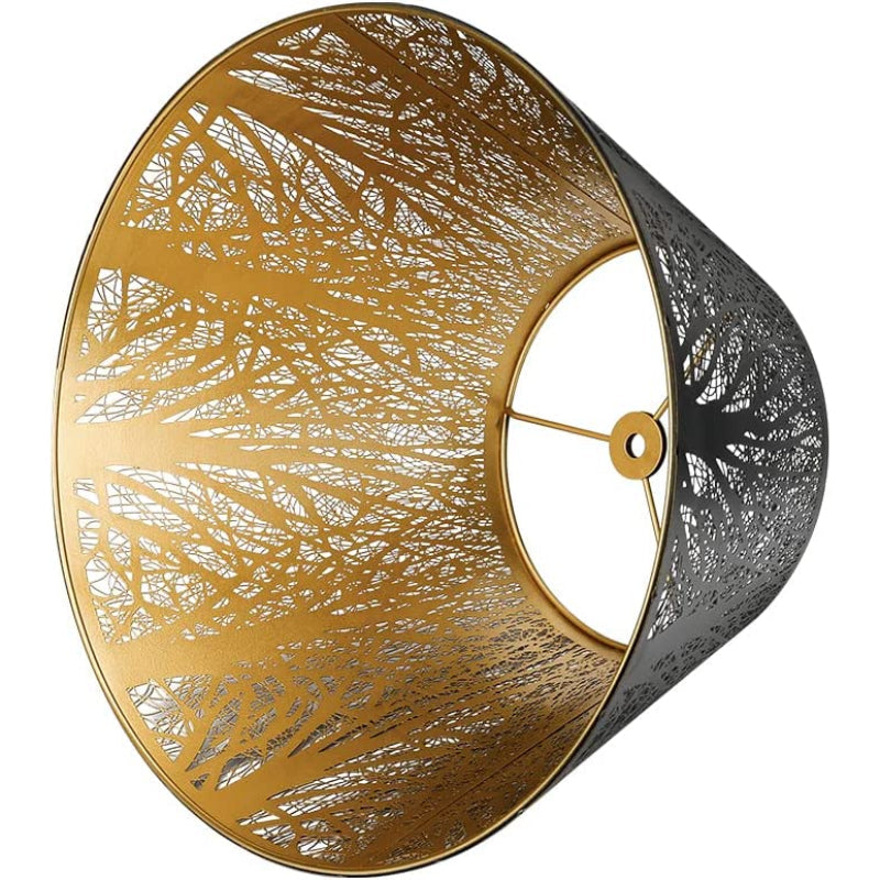 Hjemix | Medium lampeskjerm, fat stoff lampeskjerm for bordlampe og gulvlampe, 7x13x7.8 tommer, naturlig ventilert lin, håndlaget, edderkopp (hvit)