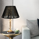 Hjemix | Medium lampeskjerm, fat stoff lampeskjerm for bordlampe og gulvlampe, 7x13x7.8 tommer, naturlig ventilert lin, håndlaget, edderkopp (hvit)