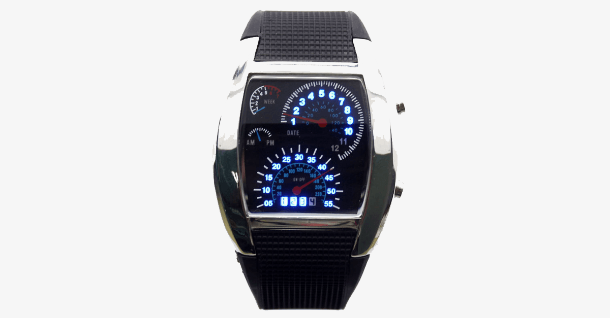 Hjemix | Stilig bilracing-design LED digital herreklokke