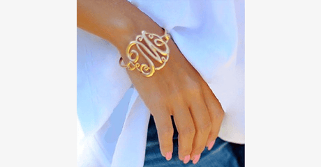 Hjemix | Den Nye Trendy Monogram Initial Skrift Armbånd