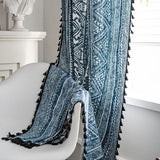 Hjemix | Blå geometrisk mønster lysfiltrerende gardin