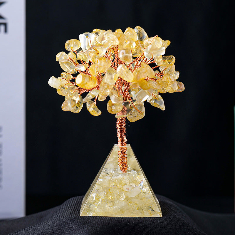 Hjemix | Naturstein Grus Pyramide Base Feng Shui Tre