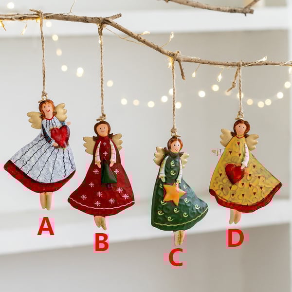 Hjemix | Retro Jern Kunst Juleengel Dekorasjon