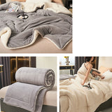 Hjemix | Solid tykk dobbelsidig fløyels kube teppe