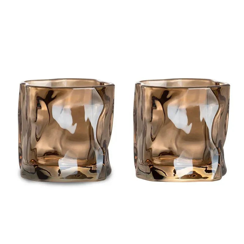 Hjemix | Elegant Glacier Ripple Whisky Glass