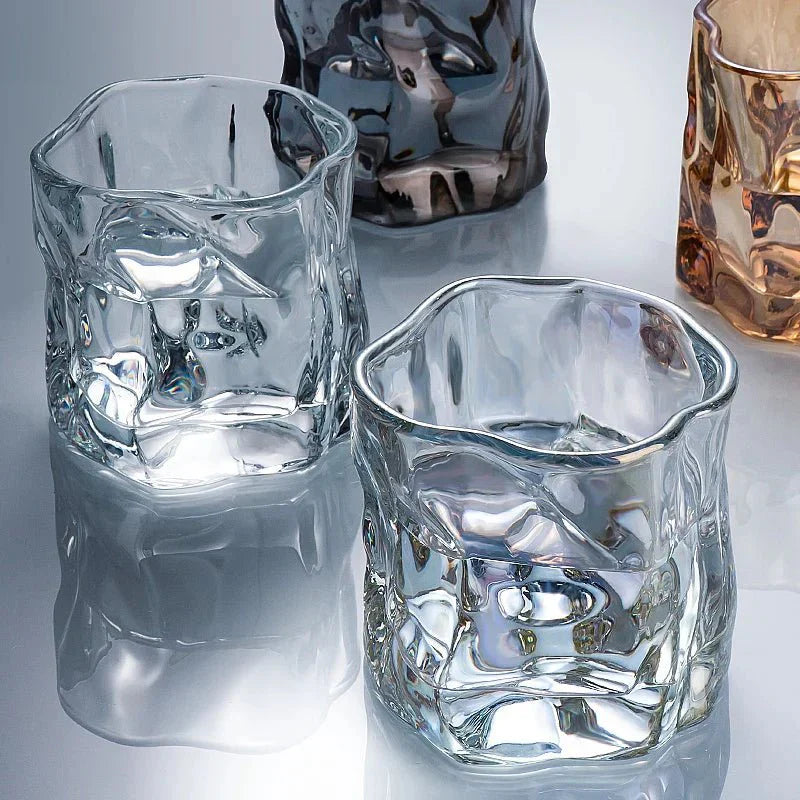 Hjemix | Elegant Glacier Ripple Whisky Glass