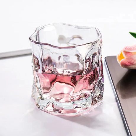 Hjemix | Elegant Glacier Ripple Whisky Glass
