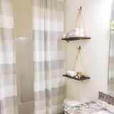 Hjemix | Skandinavisk Tre Hengehyllen - Minimalistisk Flytende Vegghylle med Snor