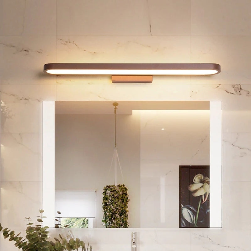 Hjemix | Leigh moderne vegglampe lineær, Gull, Soverom/Baderom, Metall