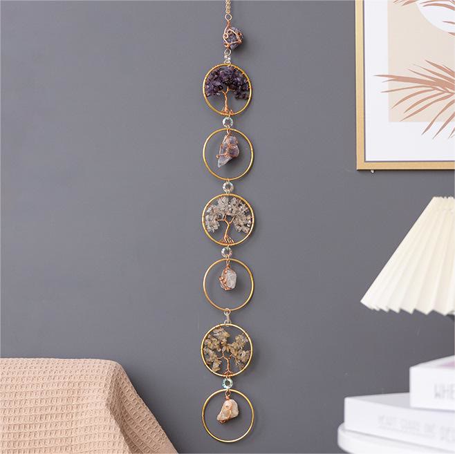 Hjemix | Krystall Livets Tre 6 Ringer Veggdekor Ornament