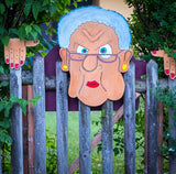 Hjemix | Gjerde Dekorasjon Nysgjerrig Gammel Mann og Kvinne Hage Gårds Kunst