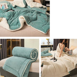 Hjemix | Solid tykk dobbelsidig fløyels kube teppe