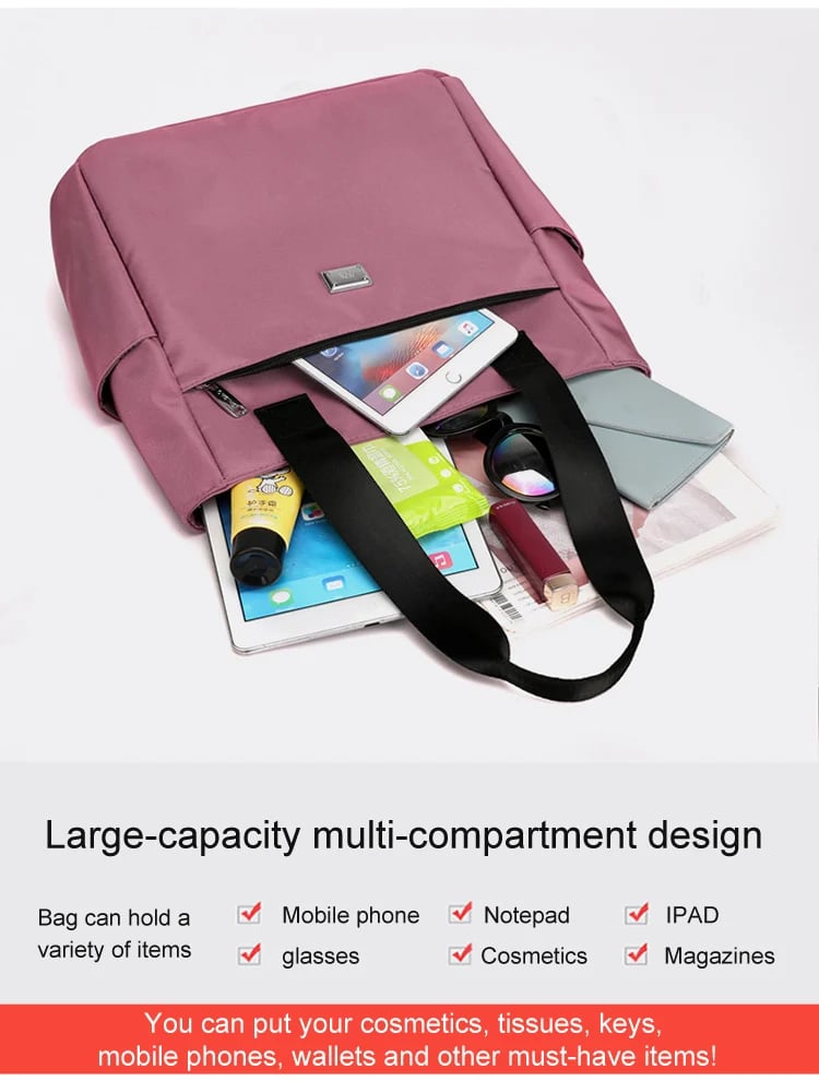Hjemix | Stor kapasitet vannavvisende multifunksjons nylon skulderveske