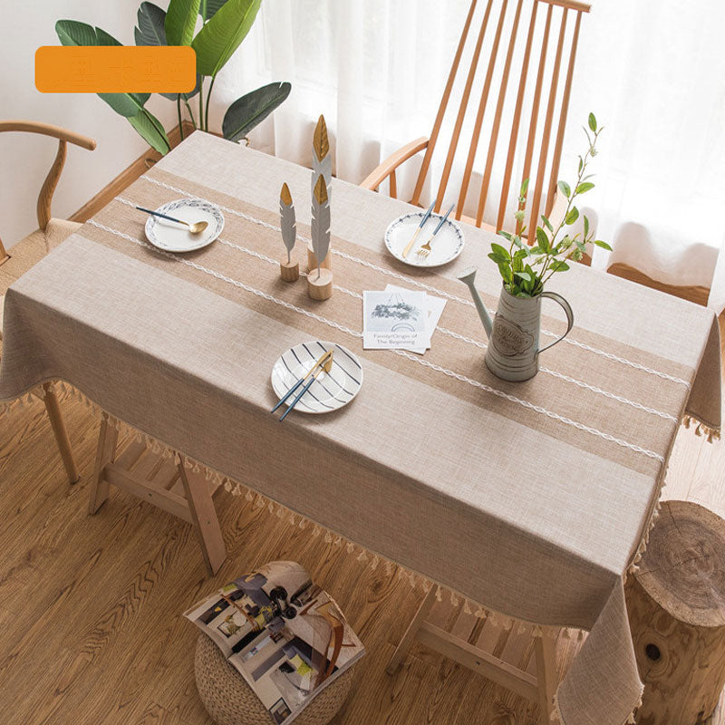 Hjemix | Vanntett Olje-resistent Rektangulær Duk Bomull Lin Loppe-resistent Duk for Kjøkken Spiserom Buffet Fest