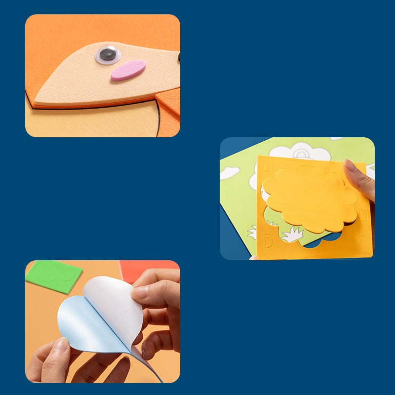 Hjemix | 3D Skum Klistremerke Puslespillspill DIY Dyr Barneutdanning Leker