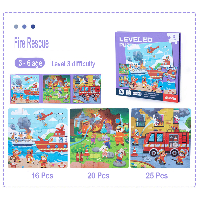 Hjemix | Tre 3-i-1 Magnetisk Avansert Falt Puslespill