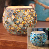 Hjemix | Europeisk Retro Glass Mosaic Tealight Holder