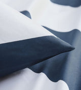 Luksus Marineblå Bomullsstripete Sengetøy Sete