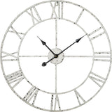 Rustikk hvit metallklokke