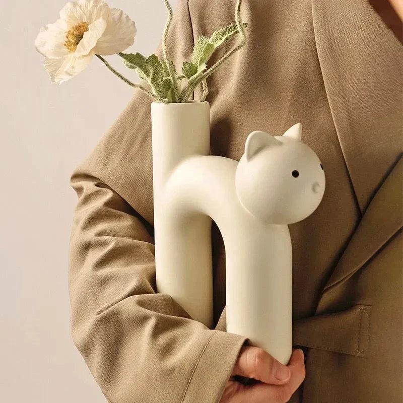 Hjemix | Matte Kattunge Blomster Vase