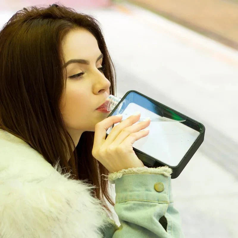 Hjemix | Flat gjennomsiktig vannflaske