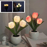 Hjemix | LED Tulipan Nattbordlampe Blomster Bordlampe
