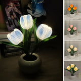 Hjemix | LED Tulipan Nattbordlampe Blomster Bordlampe