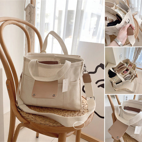 Hjemix | Solid Color Canvas Shopper Bag