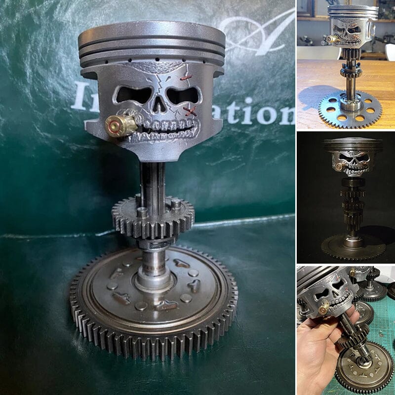 Hjemix | Piston Skull Face Skulptur