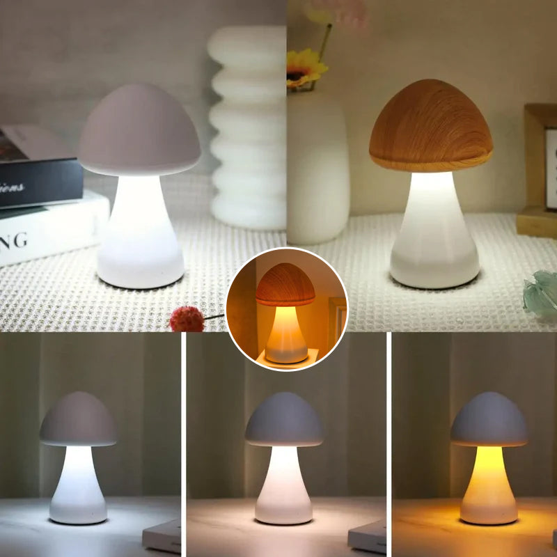 Hjemix | LED oppladbar berørings-sopp skrivebordslampe
