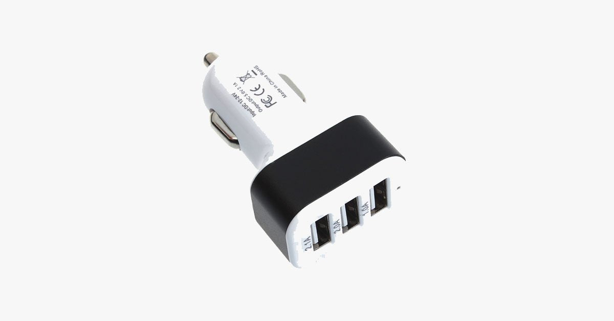 Hjemix | Universal 3-Port USB Bil lader – Lading av flere enheter i bilen din enkelt!