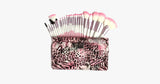 Hjemix | 24-delt Rosa Leopard Penselsett