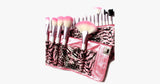 Hjemix | 24-delt Rosa Leopard Penselsett