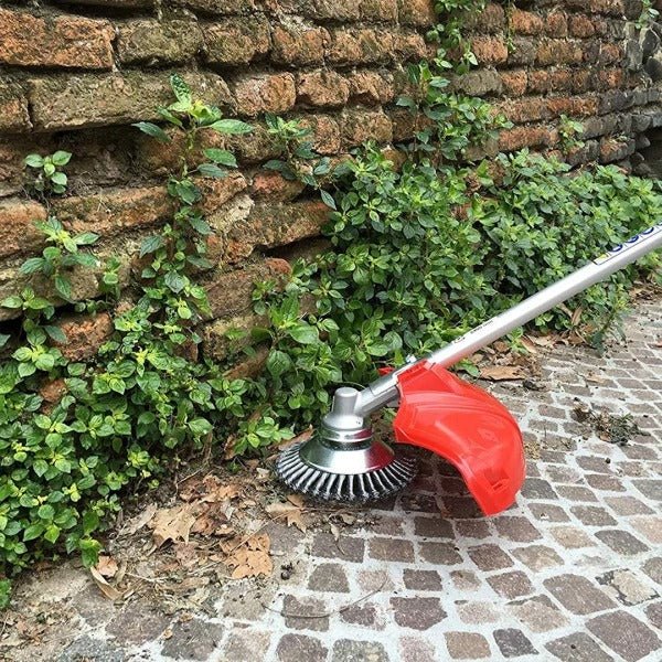 Hjemix | Weed Brush for Trimmer – Robust Wire Brush Made of Steel for Joint Paving Garden Care