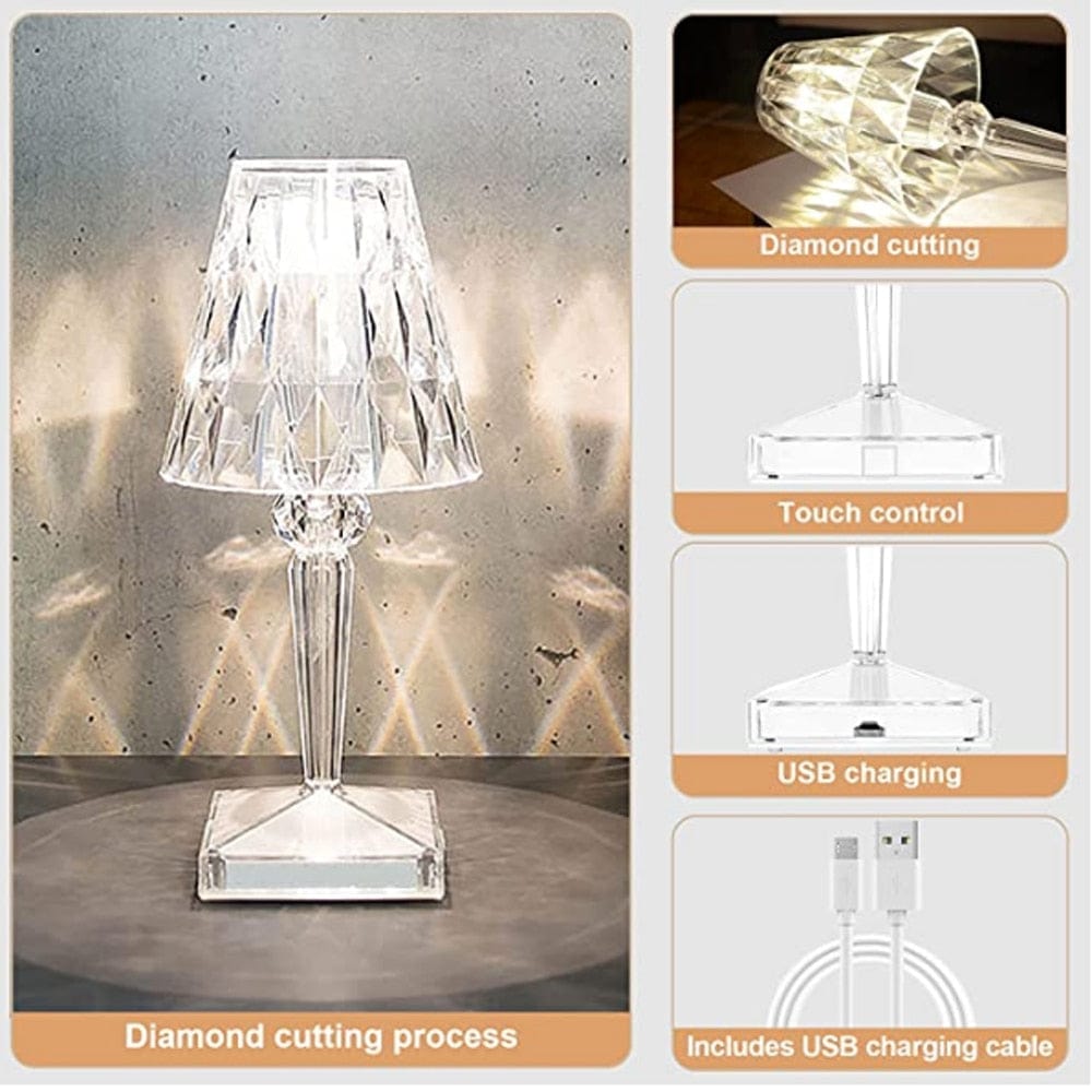 Hjemix | CrystaLamp - LED Bordlampe laget av Diamantkrystall