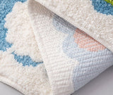 Hjemix | Fargerik Blomst Badmatte, Orange Flora Myk Badteppe, Vevd Badmatte, Lilla Tulipan Vann-absorberende Sklisikker Badmatte