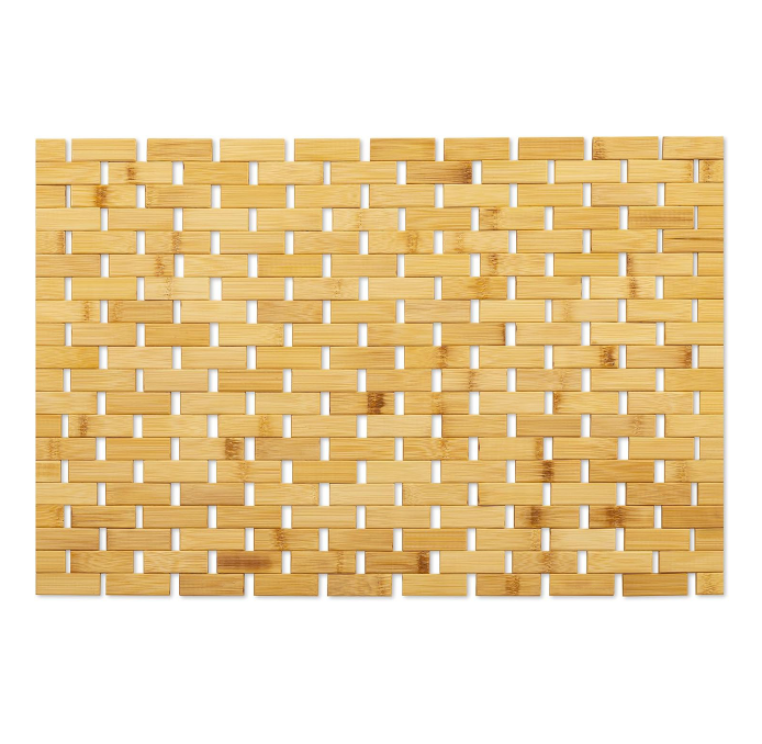 Hjemix | Bambus BadeMatte Skli sikker Vannavvisende Løper Teppet For Bad Natural Tre BadeDusj Teppe Skli sikker Stoff