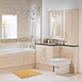 Hjemix | Bambus BadeMatte Skli sikker Vannavvisende Løper Teppet For Bad Natural Tre BadeDusj Teppe Skli sikker Stoff