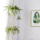 Hjemix | 4-delt håndlaget Boho makramee planteholder sett