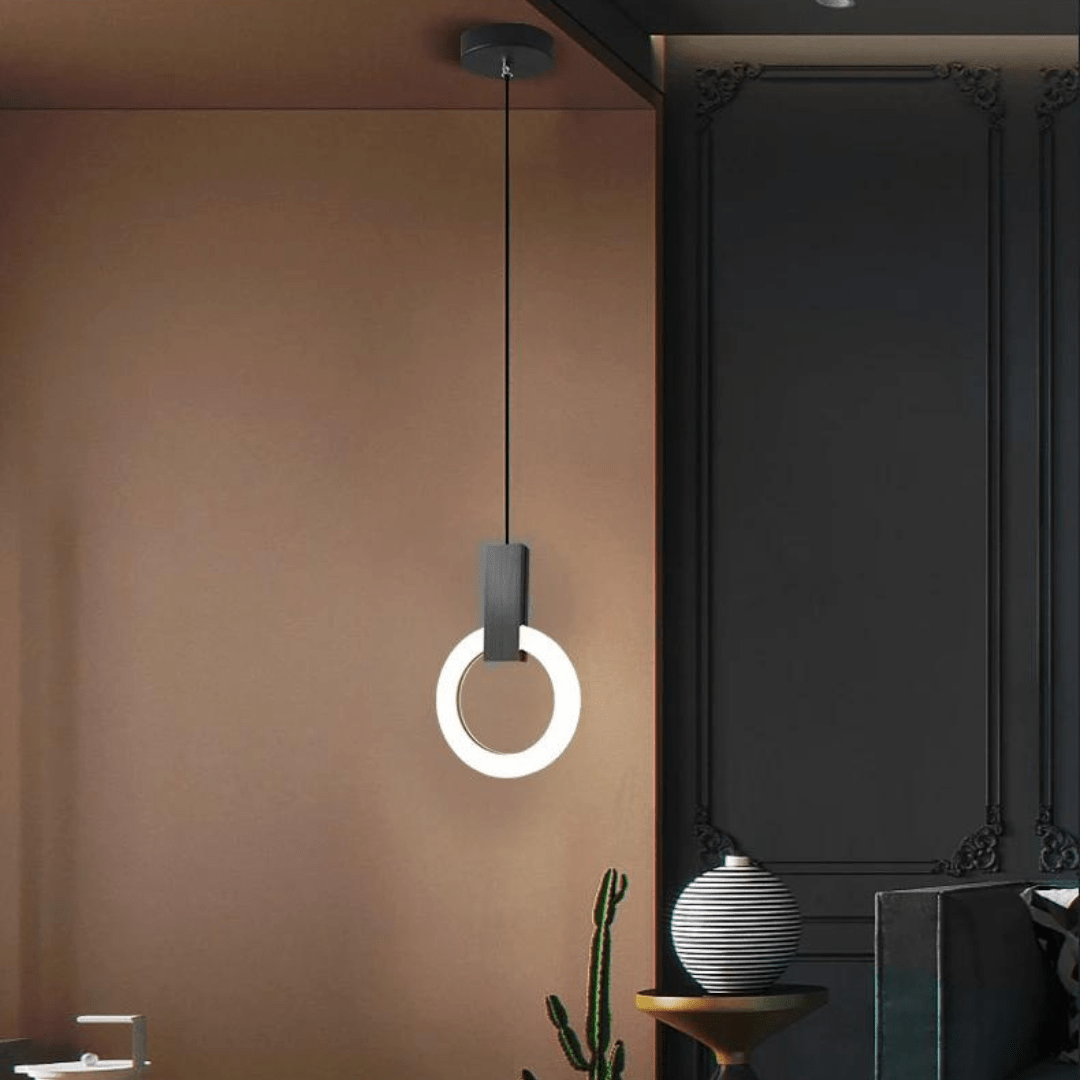 Hjemix | Nordisk LED Pendellampe Laget av Tre, Rund